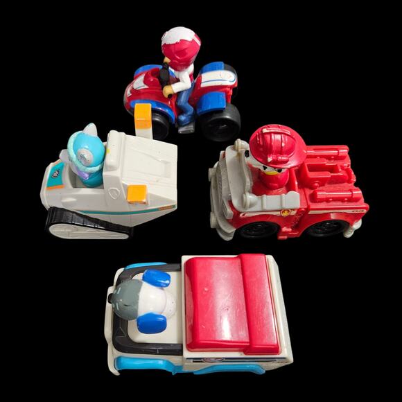 Paw Patrol Lot of 4 Mini Vehicles Ryder Marshal Everest Robo Dog Spin Master - Picture 3 of 6
